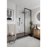 Multipanel Pure Hydrolock Tongue & Groove White Grey Shower Panel - 2700 x 598 x 11mm