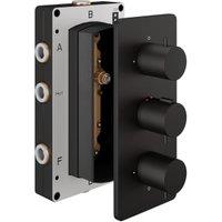 Hadleigh Concealed 3 Outlet Round Thermostatic Shower Valve - Matt Black