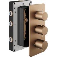 Hadleigh Concealed 3 Outlet Round Thermostatic Shower Valve - Brushed Bronze