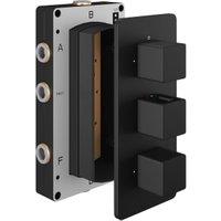 Hadleigh Concealed 3 Outlet Square Thermostatic Shower Valve - Matt Black