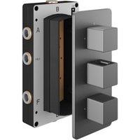 Hadleigh Concealed 3 Outlet Square Thermostatic Shower Valve - Matt Anthracite