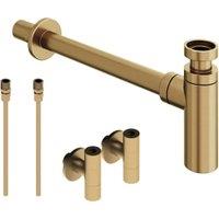 Abacus Professional Bottle Trap & Designer Isolation Valve Kit - Brushed Brass
