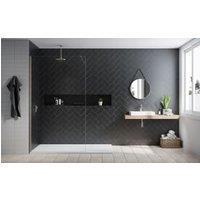 Nexa By Merlyn 8mm Brushed Nickel Frameless Wet Room Shower Screen & Horizontal Bracing Bar - 1000mm