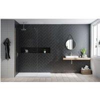 Nexa By Merlyn 8mm Brushed Nickel Frameless Wet Room Shower Screen & Horizontal Bracing Bar - 800mm