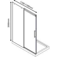Nexa by MERLYN 8mm Brushed Brass Frameless Sliding Door Only - 1200mm