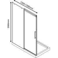 Nexa by MERLYN 8mm Brushed Brass Frameless Sliding Door Only - 1400mm
