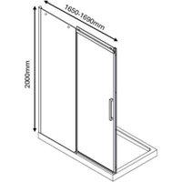 Nexa by MERLYN 8mm Brushed Brass Frameless Sliding Door Only - 1700mm