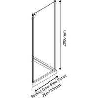 Nexa by MERLYN 8mm Brushed Brass Framless Shower Side Panel - 800mm