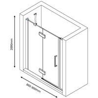 Nexa by MERLYN 8mm Brushed Brass Frameless Inline Hinge Door Only for Recess Setting - 900mm