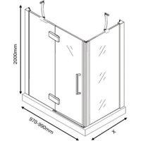 Nexa by MERLYN 8mm Brushed Brass Frameless Inline Hinge Door Only for Side Panel Setting - 1000mm