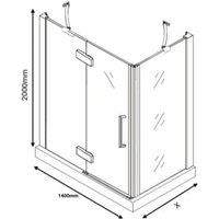 Nexa by MERLYN 8mm Brushed Brass Frameless Inline Hinge Door Only for Side Panel Setting - 1400mm