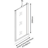 Nexa By MERLYN 8mm Brushed Brass Frameless Side Panel Only for Hinge & Inline Door - 900mm