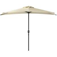Charles Bentley 2.7m Half Umbrella/Parasol - Beige