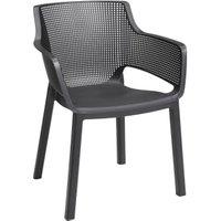 Keter Elisa Graphite Grey Garden Chairs - Pack of 6