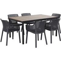 Keter Ashwood 6 Seater Porto Table & Elisa Chairs Dining Set