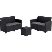 Keter Marie 4 Seater Wicker Lounge Set - Graphite Grey
