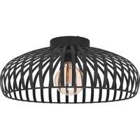 Eglo Mogano 3 Wireframe Black Flush Ceiling Light - 430mm