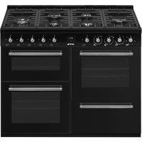 Smeg CX113GMBL 110cm Concert Dual Fuel Range Cooker - Black