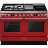 Smeg CPF120IGMPR 120cm Portofino Dual Fuel Range Cooker - Red