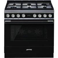 Smeg CPF9GPBL 90cm Portofino Dual Fuel Range Cooker - Black