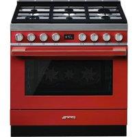 Smeg CPF9GPR 90cm Portofino Dual Fuel Range Cooker - Red