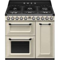 Smeg TR93P 90cm Victoria Dual Fuel Range Cooker - Cream