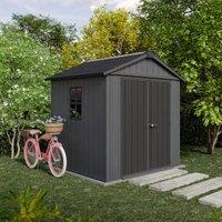 Keter Newton Plus Apex Outdoor Storage Shed Grey - 7.5 x 7ft