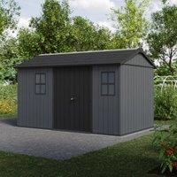 Keter Newton Plus Apex Outdoor Storage Shed Grey - 13 x 7.5ft