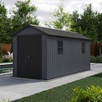 Keter Newton Plus Apex Outdoor Storage Shed Grey - 7.5 x 15ft