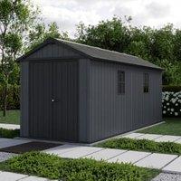 Keter Newton Plus Apex Outdoor Storage Shed Grey - 7.5 x 17ft