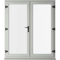 Crystal uPVC Agate Grey Left Hand Clear Triple Glazed French Door - 1790 x 2055mm