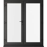 Crystal uPVC Black Left Hand Clear Triple Glazed French Door - 1690 x 2055mm