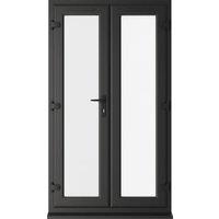 Crystal uPVC Black Left Hand Clear Triple Glazed French Door - 1290 x 2090mm