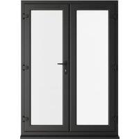 Crystal uPVC Black Left Hand Clear Triple Glazed French Door - 1490 x 2090mm