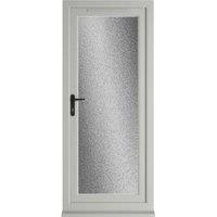 Crystal uPVC Agate Grey Right Hand Inwards Obscure Triple Glazed Full Glass Single Door - 920 x 2090mm