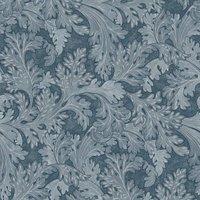 Holden Botanical Scroll Navy Wallpaper - 10m