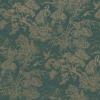 Holden Crane Lagoon Aqua Gold Wallpaper - 10m