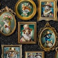 Holden Regal Beasts Charcoal Wallpaper - 10m