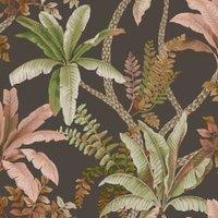 Holden Trailing Palm Charcoal Wallpaper - 10m
