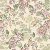 Holden Scenic Bird Trail Green & Cream Wallpaper - 10m
