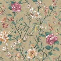 Holden Oriental Trail Taupe Wallpaper - 10m