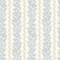 Holden Foliage Stripe Neutral & Blue Wallpaper - 10m