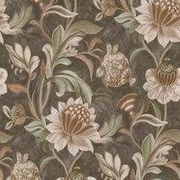 Holden Cecelia Charcoal & Rust Wallpaper - 10m