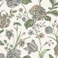 Rasch Amelie Hydrangea Cream & Multi Wallpaper - 10m