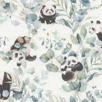Rasch Panda Play Green Wallpaper - 10m