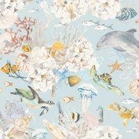 Rasch Coral Reef Blue & Multi Wallpaper - 10m