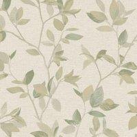 Rasch Silver Birch Green Wallpaper - 10m