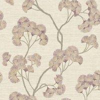 Rasch Ginkgo Mauve Wallpaper - 10m