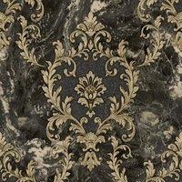 Rasch Sienna Damask Black Wallpaper - 10m