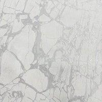 Rasch Enzo Marble White & Silver Wallpaper - 10m